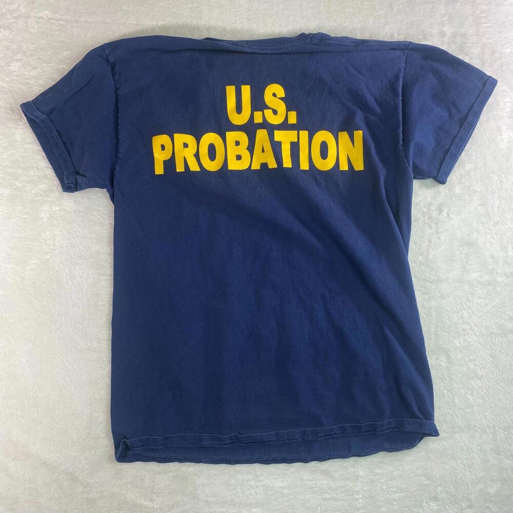 US Courts Probation Pretrial Officer T Shirt Navy Blue Medium‎ Tee Uniform - Picture 4 of 5